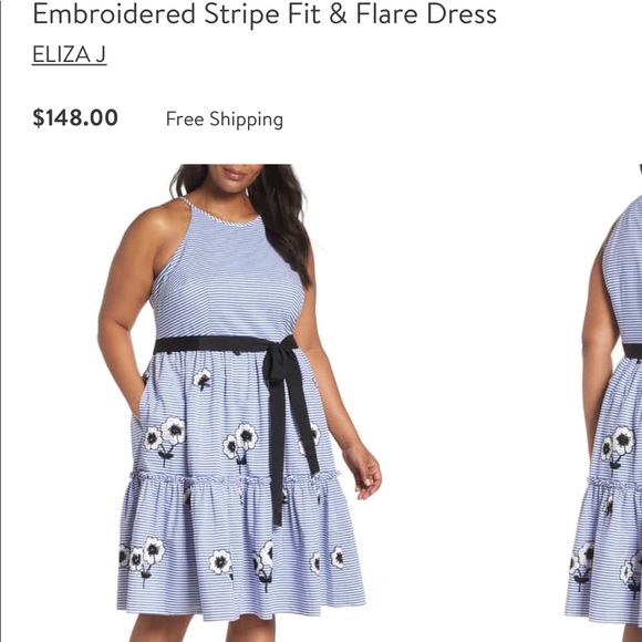 Eliza J Dresses & Skirts - Never worn Eliza J fit & flare blue & wht dress Eliza J Dresses & Skirts - Never worn Eliza J fit & flare blue & wht dress